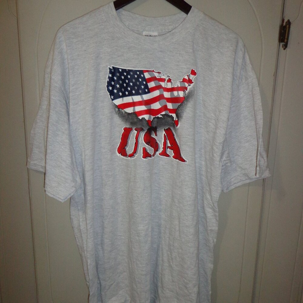 NEW GILDAN ACTIVEWEAR ULTRA BLEND HEAVYWEIGHT T-SHIRT XL USA HEATHER GREY